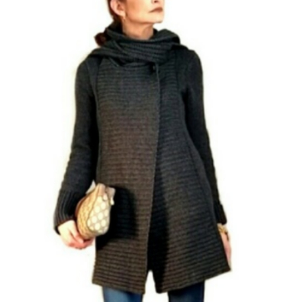 Luxury Theory Cashmere Verdana Inclusive Scarf Sweater Coat